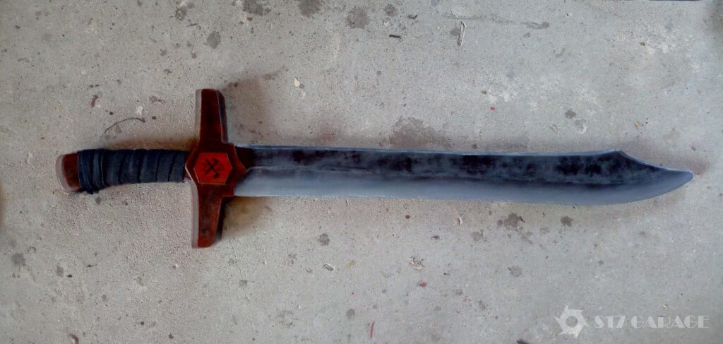 foam safe cutlass. LARP weapon. Postapocalyptic crafting.